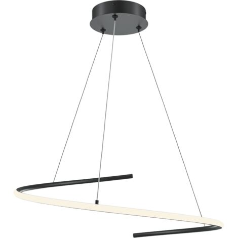 Maytoni Curve Lampada a sospensione moderna da soffitto nera 1600lm paralume bianco