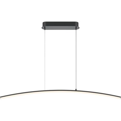 Maytoni Curve Lampadario moderno da soffitto a sospensione dimmerabile, nero, 800 lm, paralume bianco