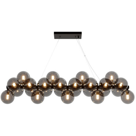 Maytoni Dallas Plafoniera moderna a sospensione a 25 barre luminose nera, paralume nero, G9