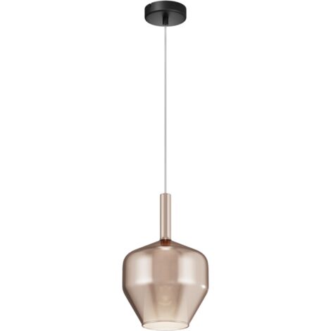 Maytoni Duality Lampadario moderno a sospensione a cupola da 20 cm, nero, paralume dorato 1xE27