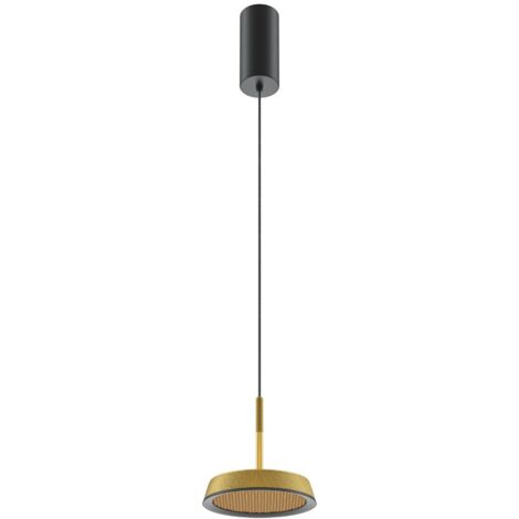 Maytoni El Lampada a sospensione moderna da soffitto nera 3000K 700lm paralume dorato