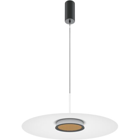 Maytoni El Lampadario a sospensione moderno a cupola nero 3000K 800lm paralume bianco