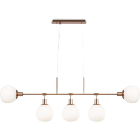 Maytoni Erich Lampadario moderno a sospensione da bar, oro, 5xE14, paralume bianco