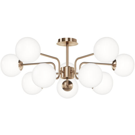 Maytoni Erich Plafonnier Globe Moderne 10 Lumières Laiton E14