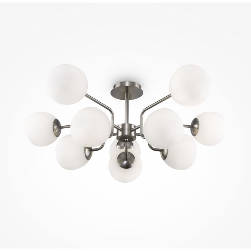 Erich Plafonnier Globe Moderne 10 Lumières Nickel E14 - Maytoni