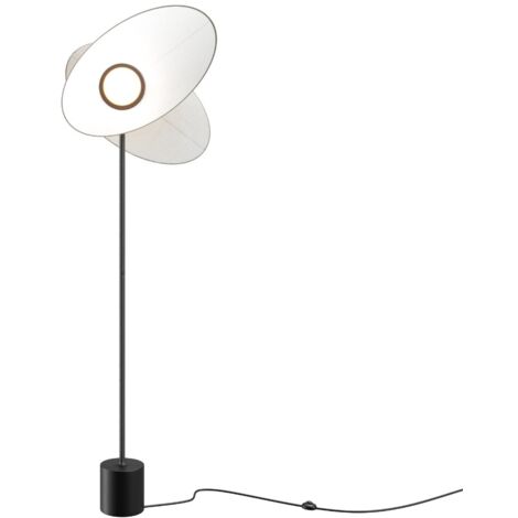 Maytoni Evolution Lampada da terra moderna dimmerabile nera 3000K 350lm paralume bianco