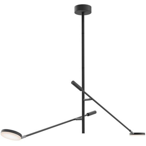 Maytoni Fad Moderna plafoniera a LED semi-incassata a 2 bracci, nera 3000K 800lm
