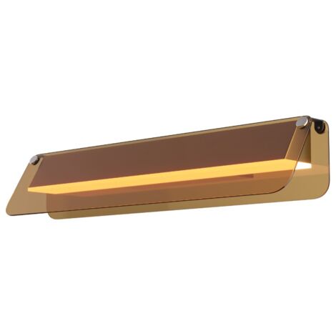 Maytoni Flat Lampada da parete moderna a LED integrata da 43 cm, nera, 3000K, 1150 lm, paralume ambra