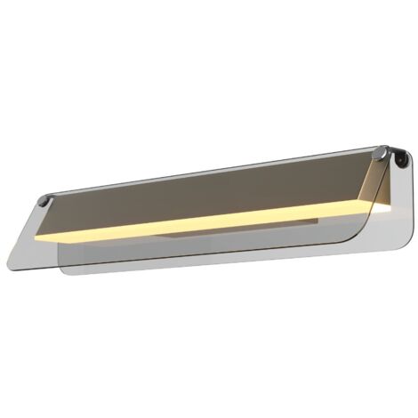 Maytoni Flat Lampada da parete moderna a LED integrata da 43 cm, nera e ottone, 3000K, 1150 lm, paralume grigio
