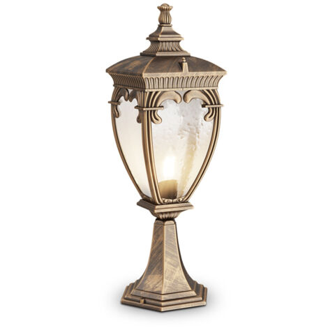 Maytoni Fleur Lampada da esterno a piedistallo nera con oro, IP44