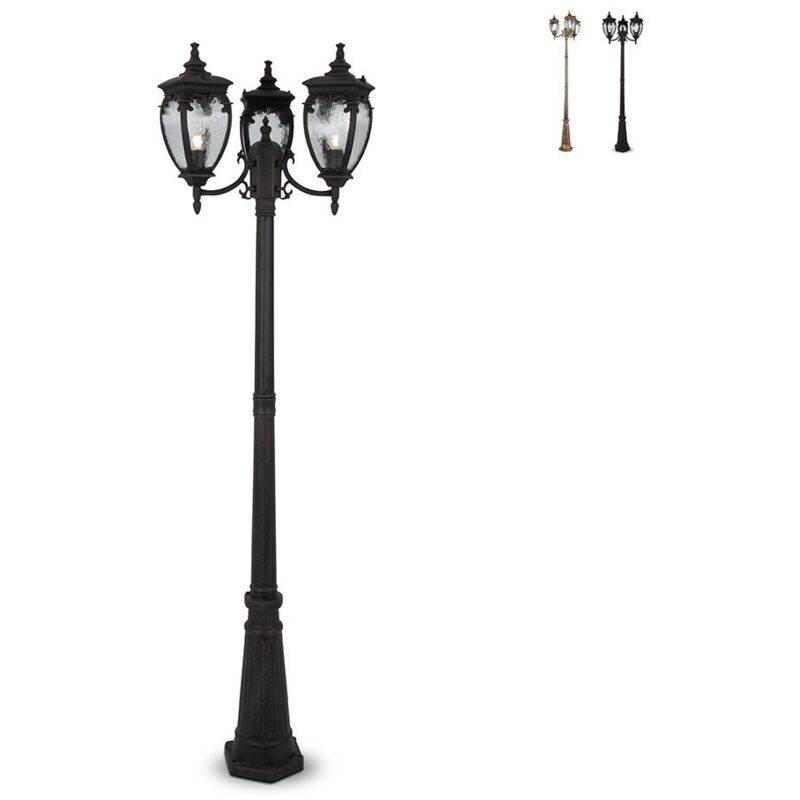 Maytoni Fleur Lampadaires d'extérieur noir avec or, IP44 Maytoni Fleur Lampadaires d'extérieur noir avec or, IP44