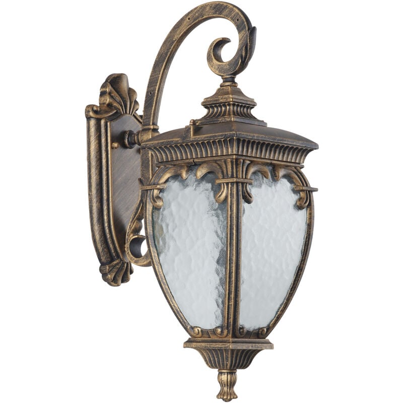 Fleur Lanterne murale d'extérieur noire avec or, IP44 - Maytoni