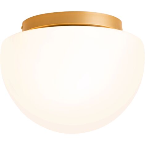 Maytoni Glassy Lampada da soffitto moderna a globo color oro 1xE27 con paralume bianco