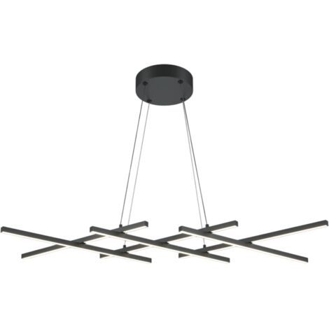 Maytoni Halo Lampadario a sospensione decorativo moderno da soffitto, nero, 800 lm, paralume bianco