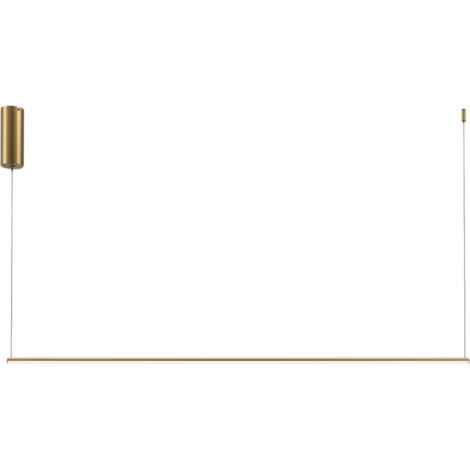 Maytoni Halo Lampadario moderno a sospensione da soffitto da 120 cm in ottone con paralume bianco da 1100 lm