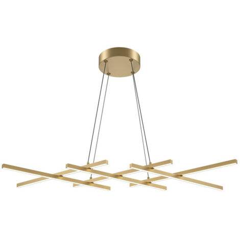 Maytoni Halo Moderne dekorative Bar-Hängeleuchte, Messing, 1400 lm, weißer Schirm