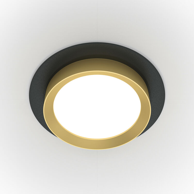 Maytoni - Hoop Downlight Encastré Rond Noir, Or GX53