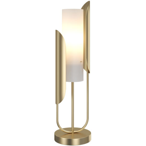 Maytoni Сipresso Lampada da tavolo e da terra Oro, paralume in vetro bianco