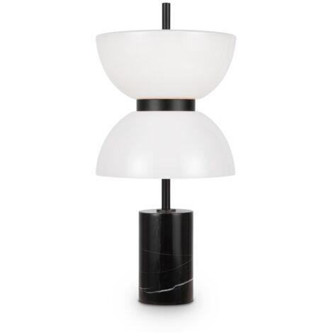 Maytoni Kyoto Lampada da tavolo moderna a LED integrata nera 3000K 350lm paralume bianco