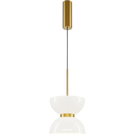 Maytoni Kyoto Lampadario a sospensione moderno e sottile, oro 3000K, 1300lm, paralume bianco