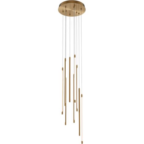 Maytoni Light Stick Lampadario a sospensione moderno a grappolo in ottone 3000K 3350lm con paralume bianco