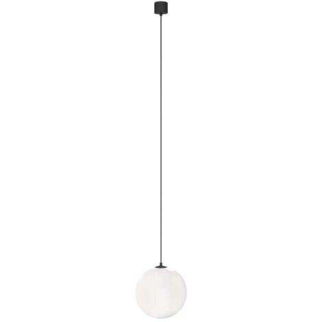Maytoni Luna Plafonnier suspendu globe 20 cm noir et blanc 4000 K 350 lm