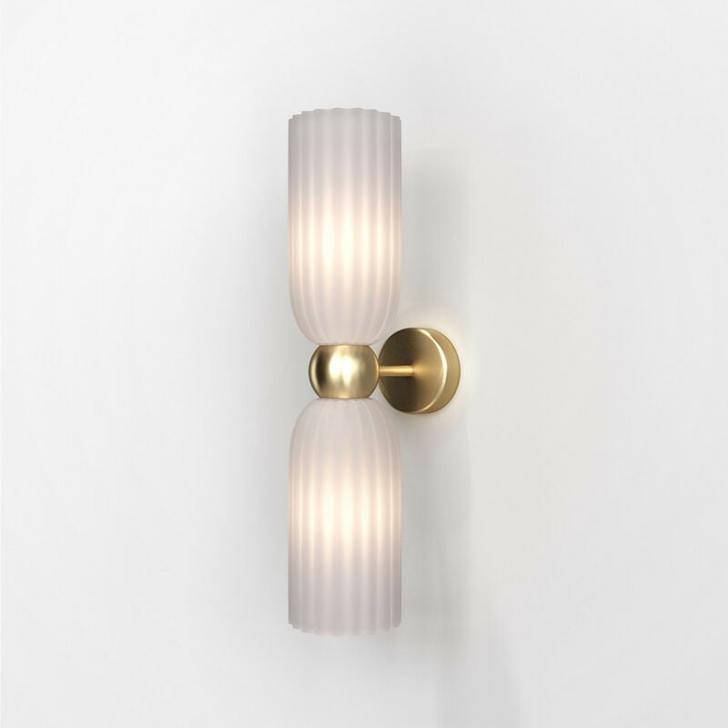 Antic Modern 2 Light Up & Down Wall Lamp Gold, White Shade, E14 - Maytoni