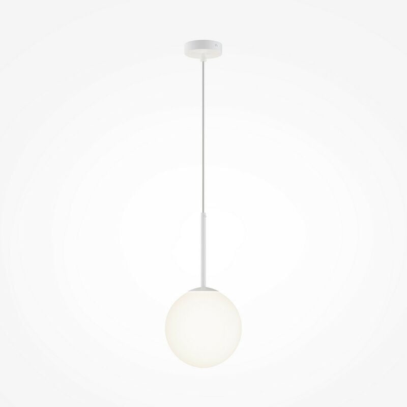 Basic Form 20cm Modern Globe Pendant Ceiling Light Matt White E14 - Maytoni