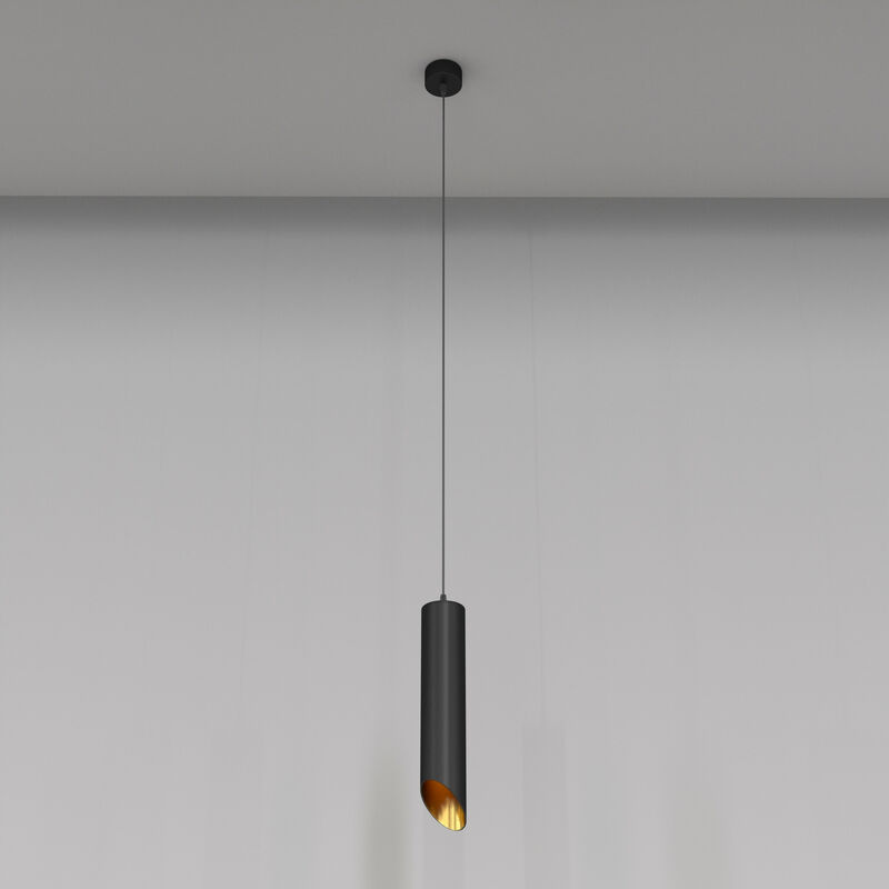 Lipari Slim Pendant Ceiling Light Black, Gold, 30cm, GU10 - Maytoni