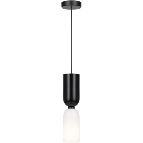 Maytoni Memory Lampadario a sospensione moderno e sottile, nero, 1xE14, bianco, paralume nero