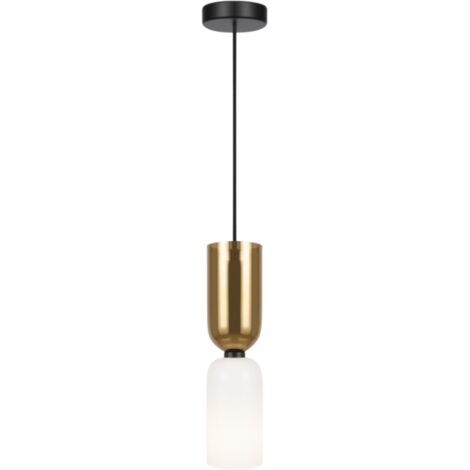 Maytoni Memory Lampadario a sospensione moderno e sottile, nero, 1xE14, bianco, paralume oro