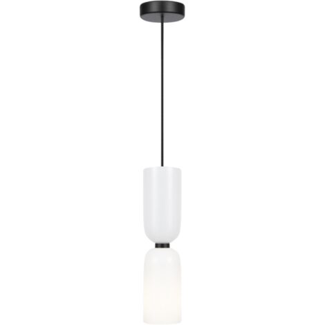 Maytoni Memory Lampadario a sospensione moderno e sottile, nero, 1xE14, paralume bianco