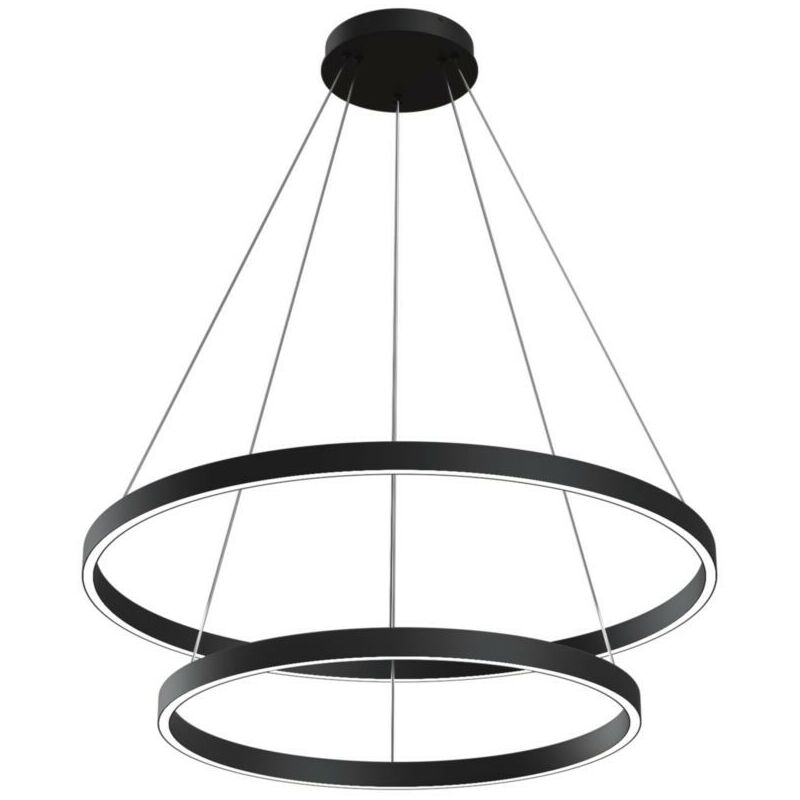 Modern - Rim Modern Rim Integrated led Black 2 Tier Circular Pendant Ceiling Light - Maytoni