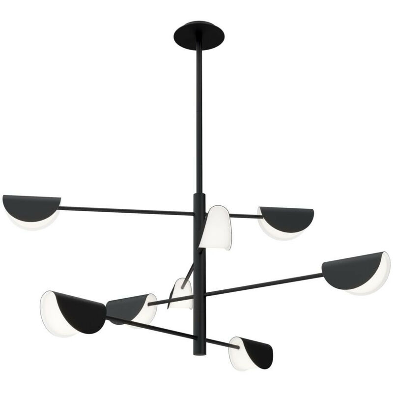 Mollis Modern Multi Arm Pendant Ceiling Light Black, Acrylic Shade - Maytoni