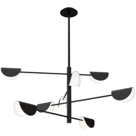 Maytoni Mollis Plafonnier moderne à bras multiples noir, abat-jour en acrylique