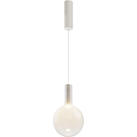 Maytoni Nebula Lampadario moderno a sospensione a globo da 20 cm, bianco 3000K, 400 lm