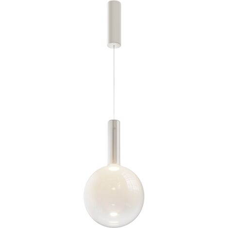 Maytoni Nebula Lampadario moderno a sospensione a globo da 25 cm, bianco 3000K, 700 lm
