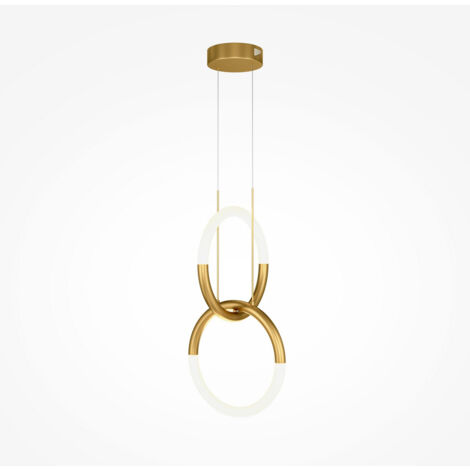 Maytoni Node Plafonnier suspendu moderne à 2 lumières à DEL intégré doré 3000K