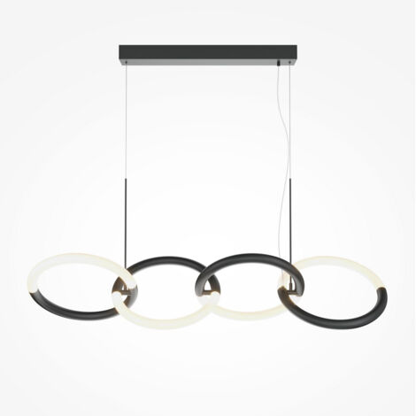 Maytoni Node Plafonnier suspendu moderne à 4 barres lumineuses noir intégré LED 3000K