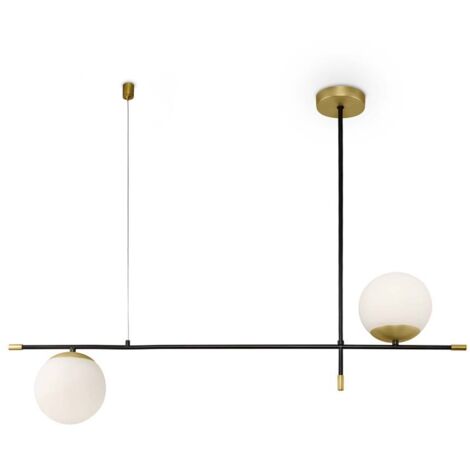 Maytoni Nostalgia Modern Nostalgia 2 Light Matt Gold Plafonnier Abat-jour en verre