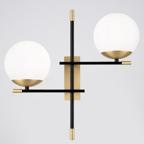 Maytoni Nostalgia Modern Nostalgia 2 Light Matt Gold Wandleuchte Glasschirm