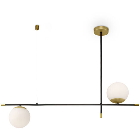 Maytoni Nostalgia Modern Nostalgia 2 luci a sospensione in oro opaco con paralumi in vetro