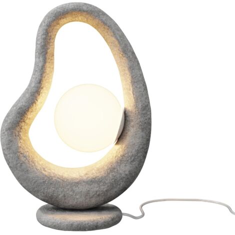 Maytoni Opus Lampada da tavolo moderna a globo grigia 1xG9 paralume bianco