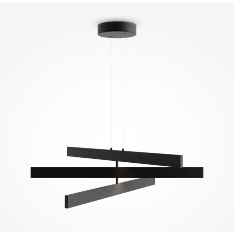 Maytoni Origami Plafonnier suspendu moderne à 3 lumières à DEL intégré noir 4000K