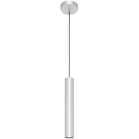 Maytoni Pro Focus Plafonnier moderne à suspension fine argentée, 1 ampoule GU10, abat-jour gris