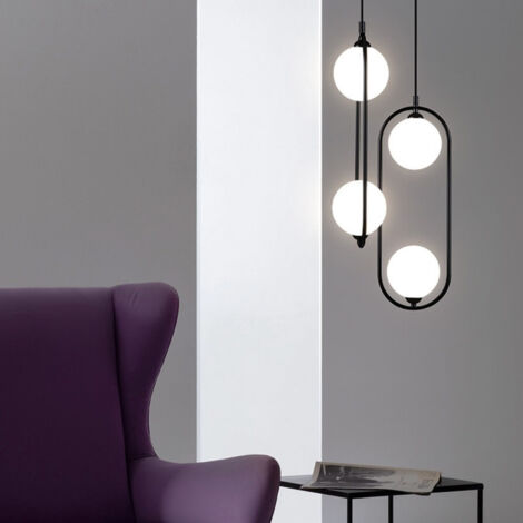 Maytoni Ring Modern Ring 2 Light Black Pendant Deckenleuchte Glasschirm
