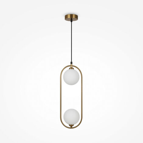 Maytoni Ring Plafoniera moderna a sospensione globo a 2 luci in ottone G9