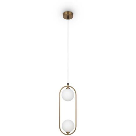 Maytoni Ring Plafonnier suspendu moderne à 2 lumières en laiton G9