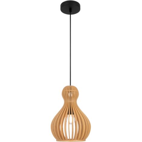 Maytoni Roots II Lampadario moderno a sospensione con struttura in filo metallico da 20 cm, nero, paralume beige 1xE27