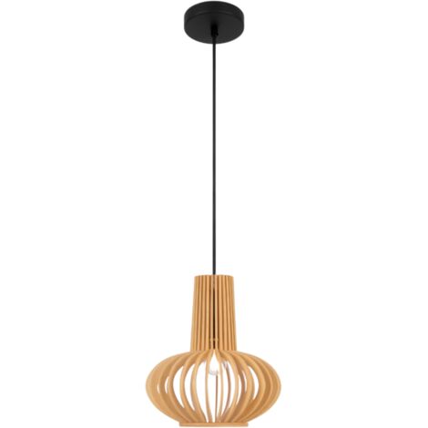 Maytoni Roots III Lampadario moderno a sospensione con struttura in filo metallico da 25 cm, nero, paralume beige 1xE27
